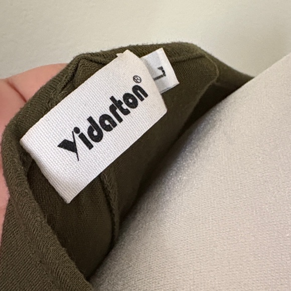 Chic Olive Maxi Dress with Belt - Picture 2 of 9